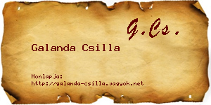 Galanda Csilla névjegykártya